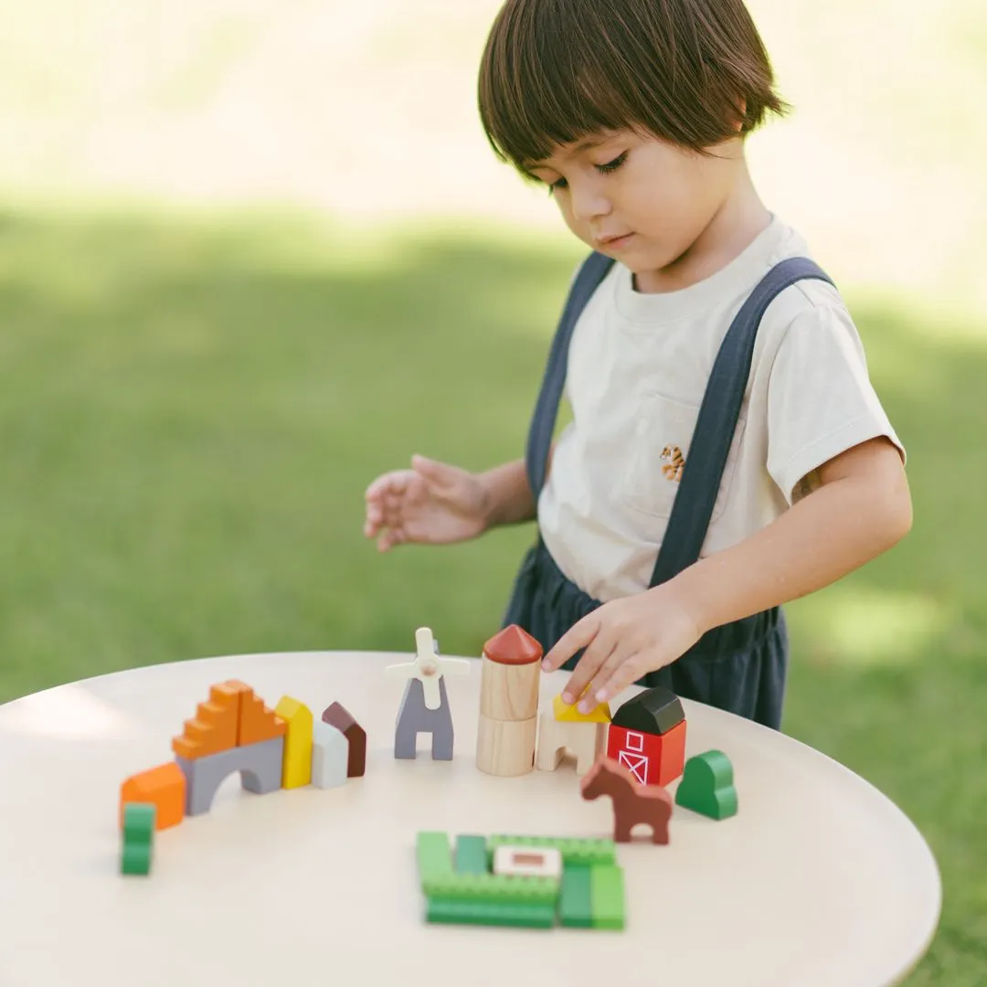 PlanToys Country Blocks blocs ferme bois 27 pièces