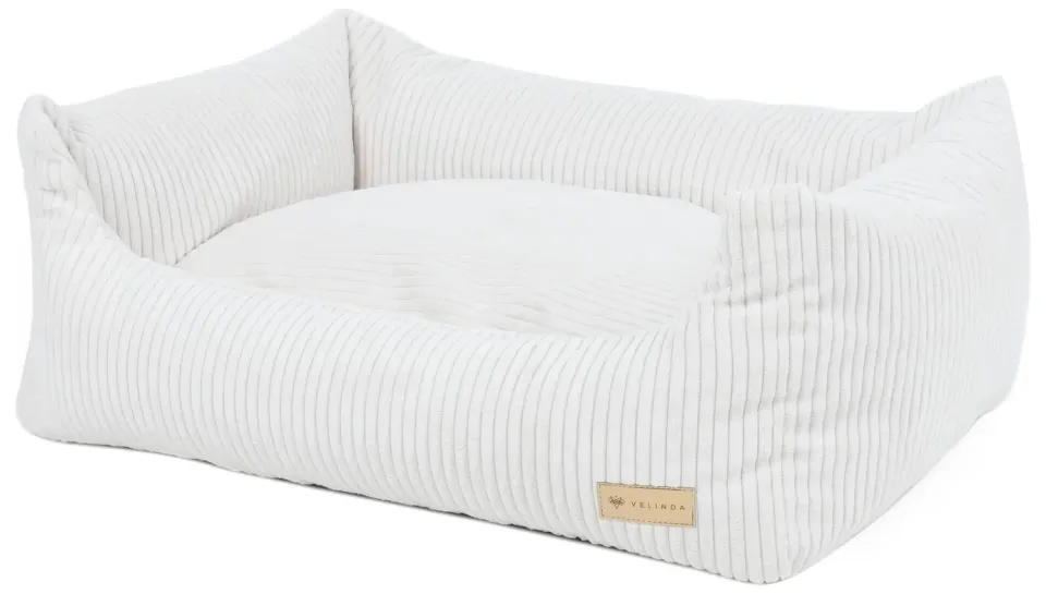 Velinda Lit Chien Velours Côtelé Crème Oreiller