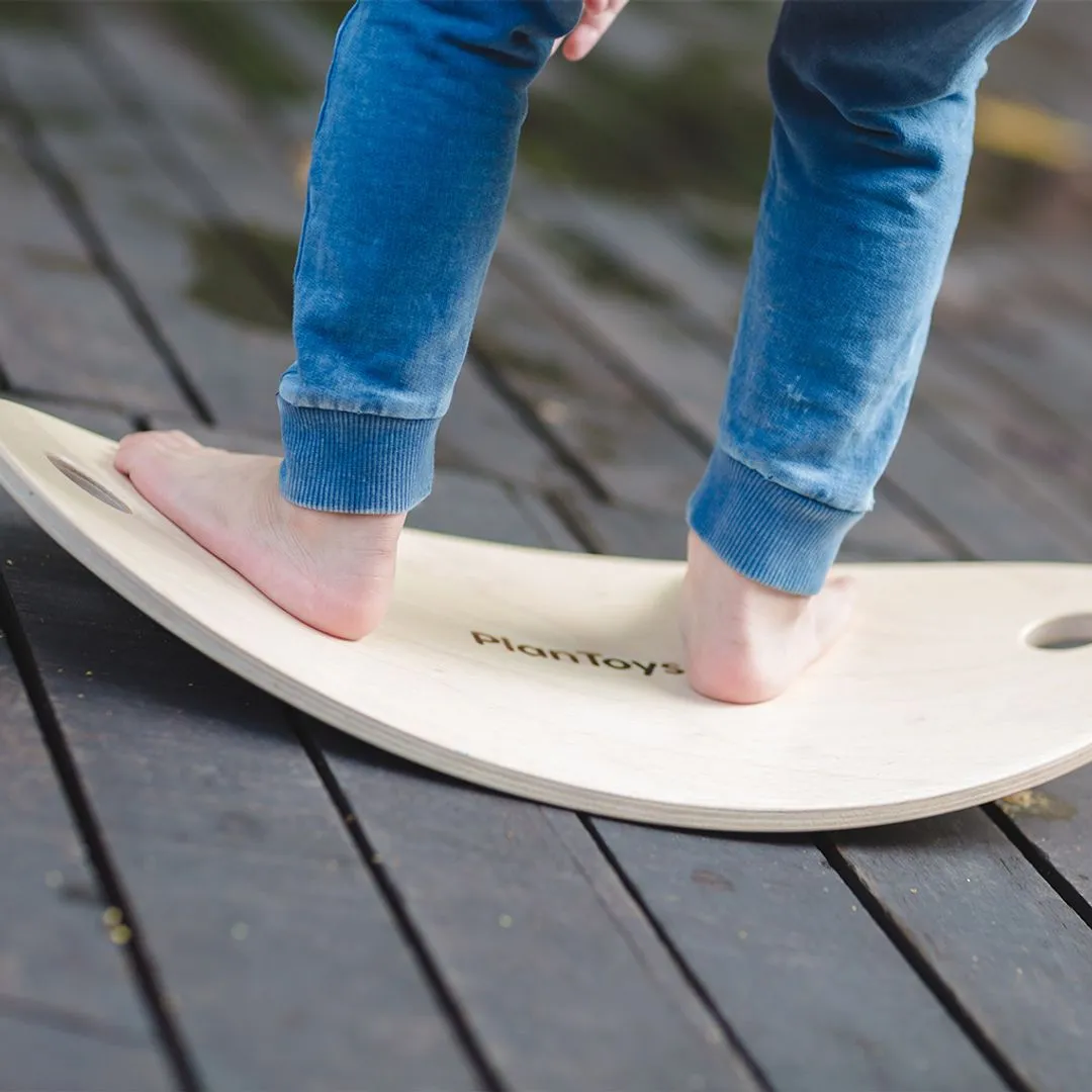 PlanToys Balance Board planche d'équilibre bois corde dès 3 ans