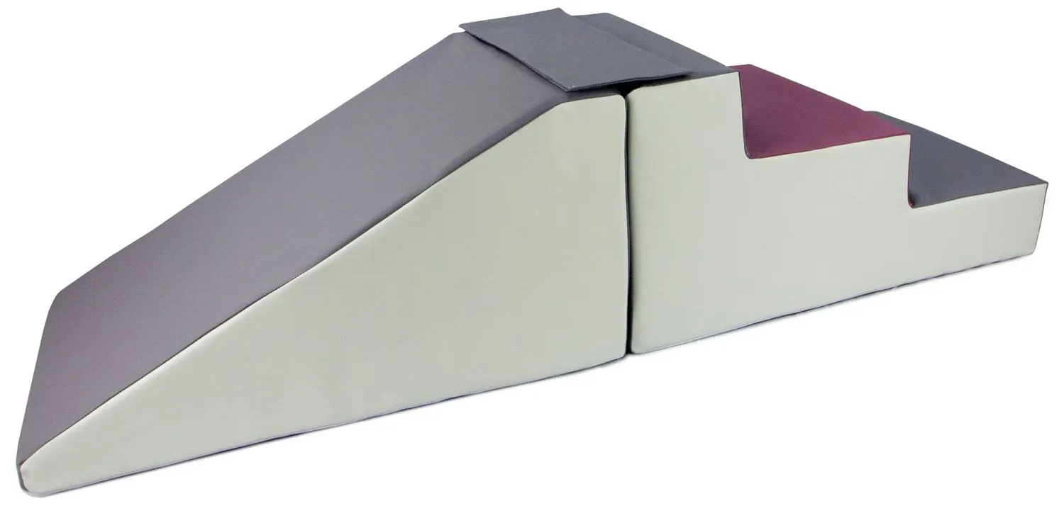 Velinda toboggan escaliers 2 blocs en mousse blanc bleu gris
