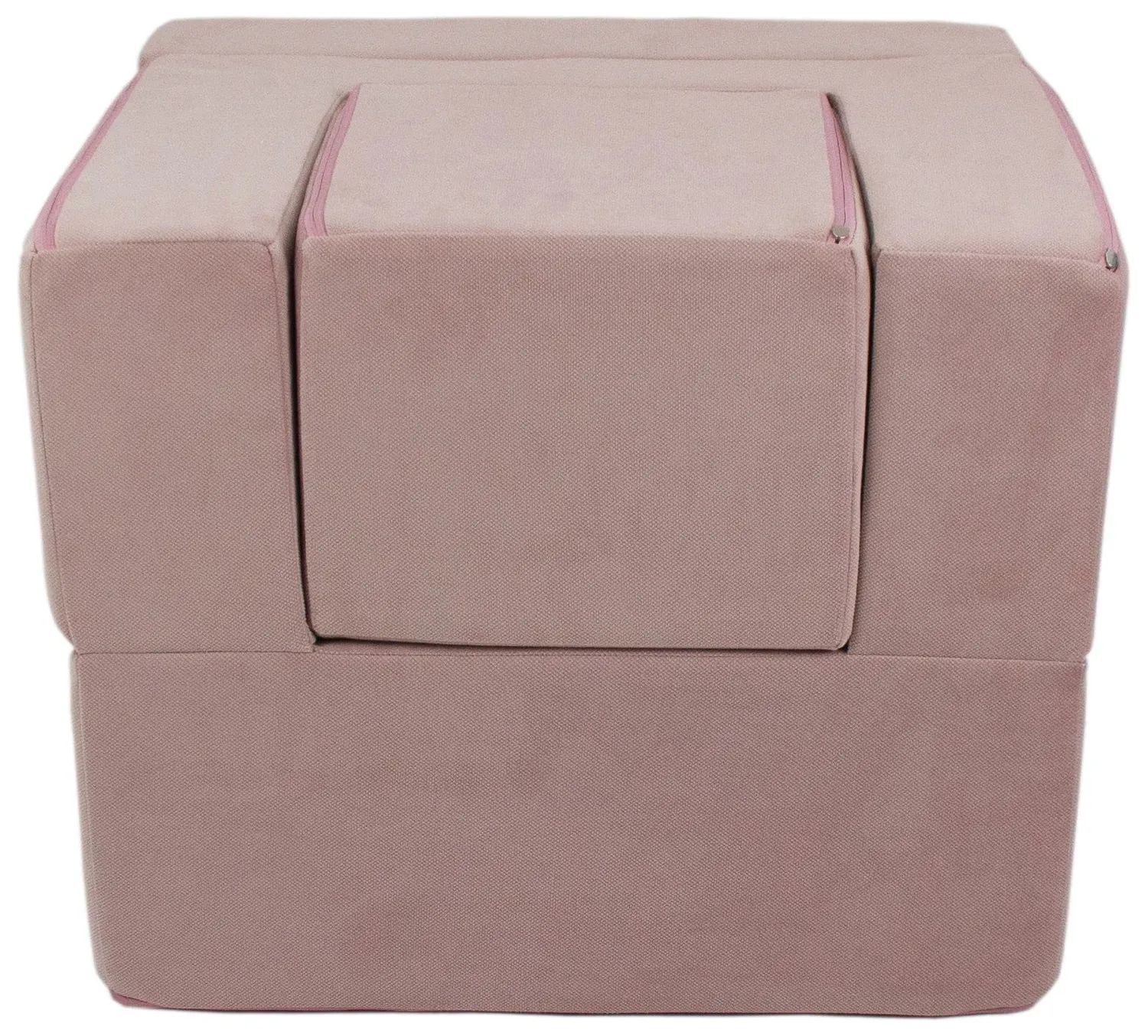 Velinda fauteuil enfant pliable pouf canapé rose clair