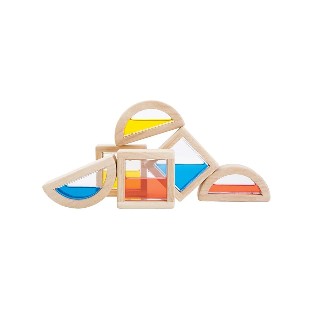 PlanToys Water Blocks cubes eau bois dès 3 ans lot 6