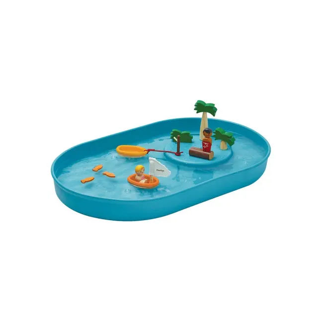 PlanToys Water Play Set jeu eau bois 14 pièces