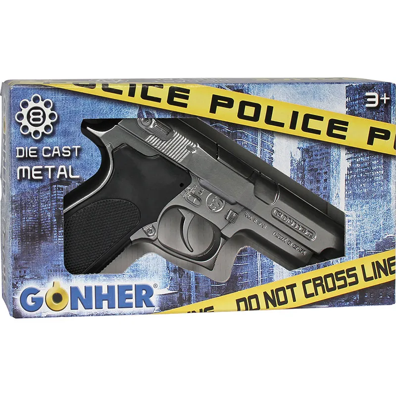 Gonher Police pistolet jouet 8 coups métal