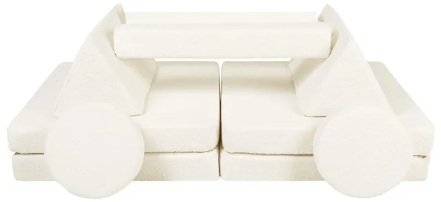 Velinda canapé bouclé modulaire menthe mousse enfant
