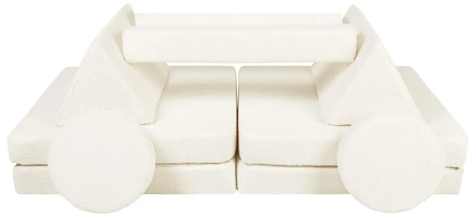 Velinda canapé bouclé modulaire menthe mousse enfant