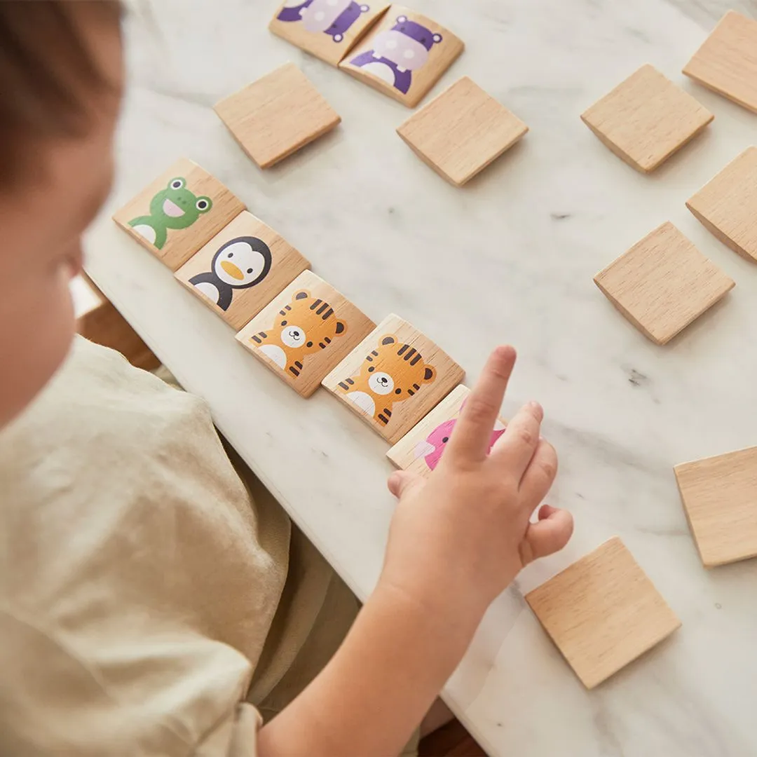 PlanToys Animals Memo memory animaux bois 2 ans
