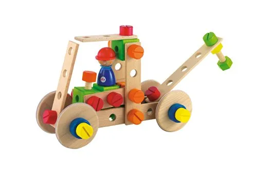 Trudi Sevi 82409 kit camion pompiers bois 53 pièces