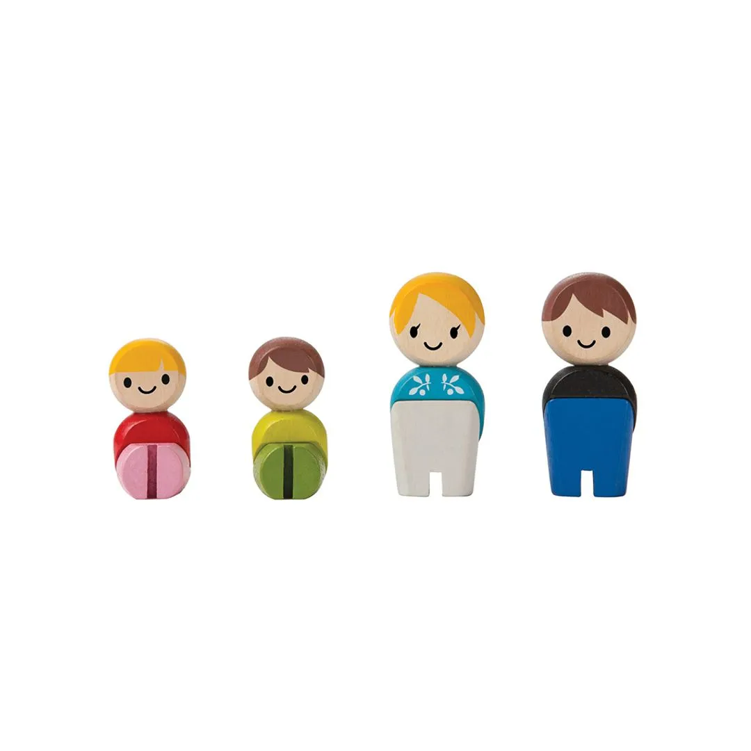 PlanToys Family famille poupées peau claire bois dès 3 ans