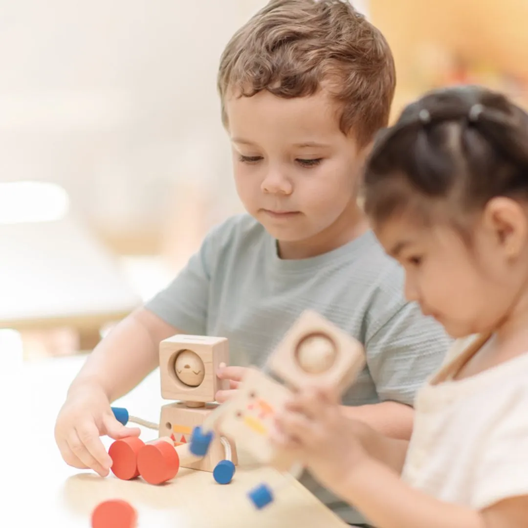 PlanToys Moodbot robot émotions bois dès 2 ans