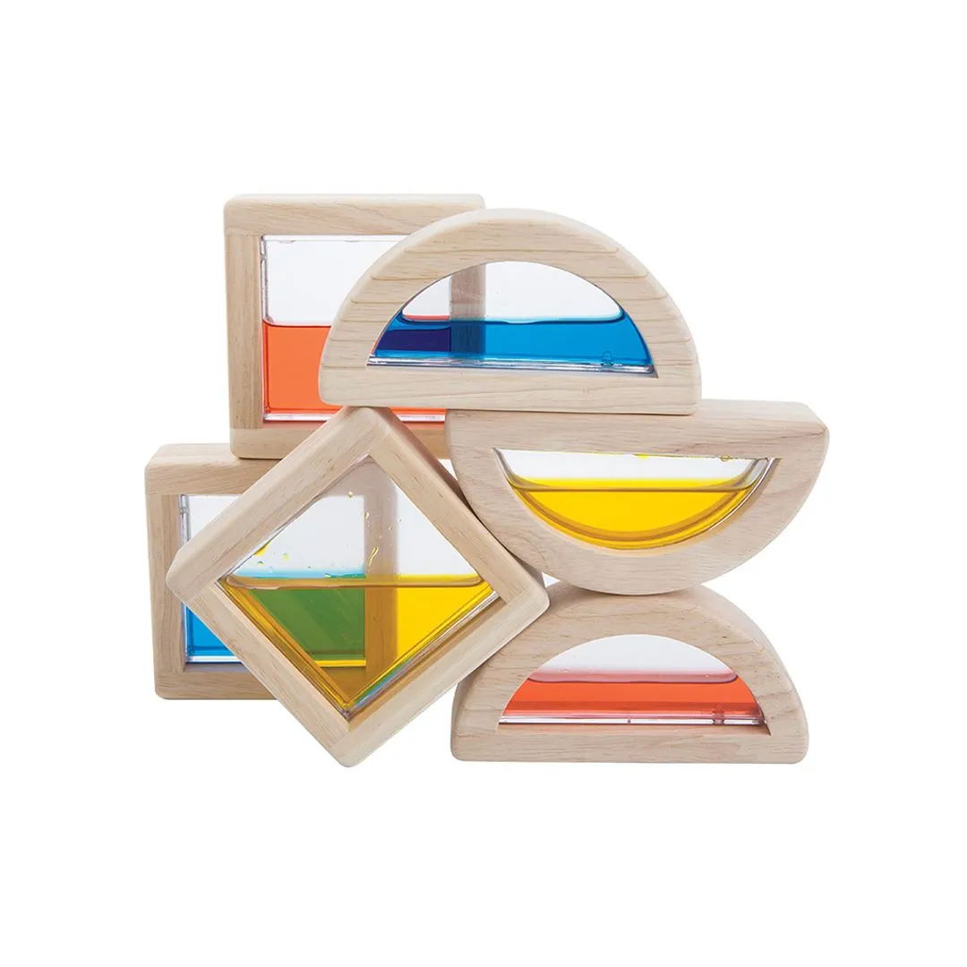 PlanToys Water Blocks cubes eau bois dès 3 ans lot 6