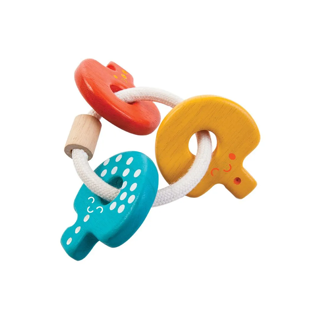 PlanToys Baby Key Rattle hochet clés bébé bois 0-6 mois