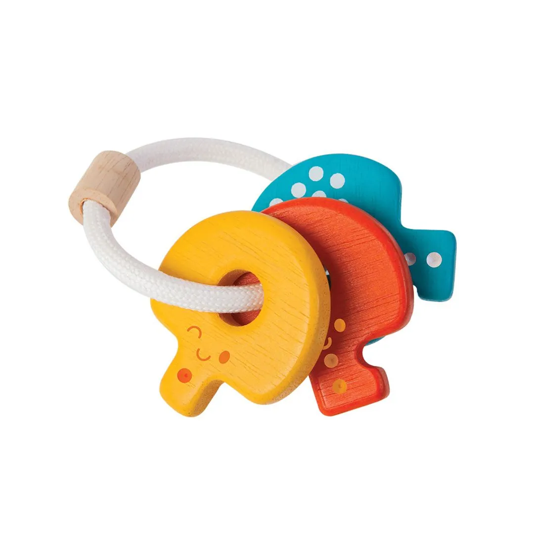 PlanToys Baby Key Rattle hochet clés bébé bois 0-6 mois