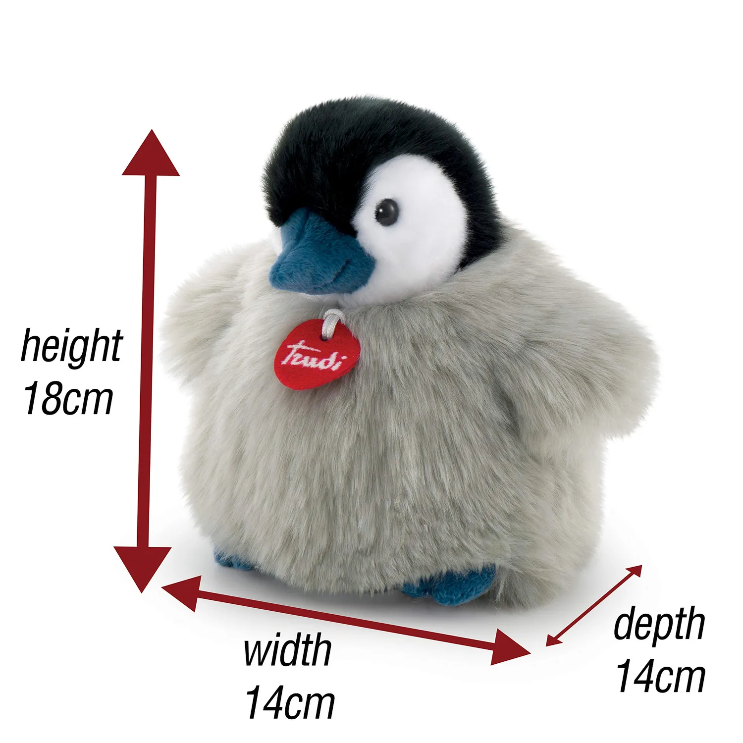 Trudi Sevi Fluffies pingouin peluche douce 18 cm