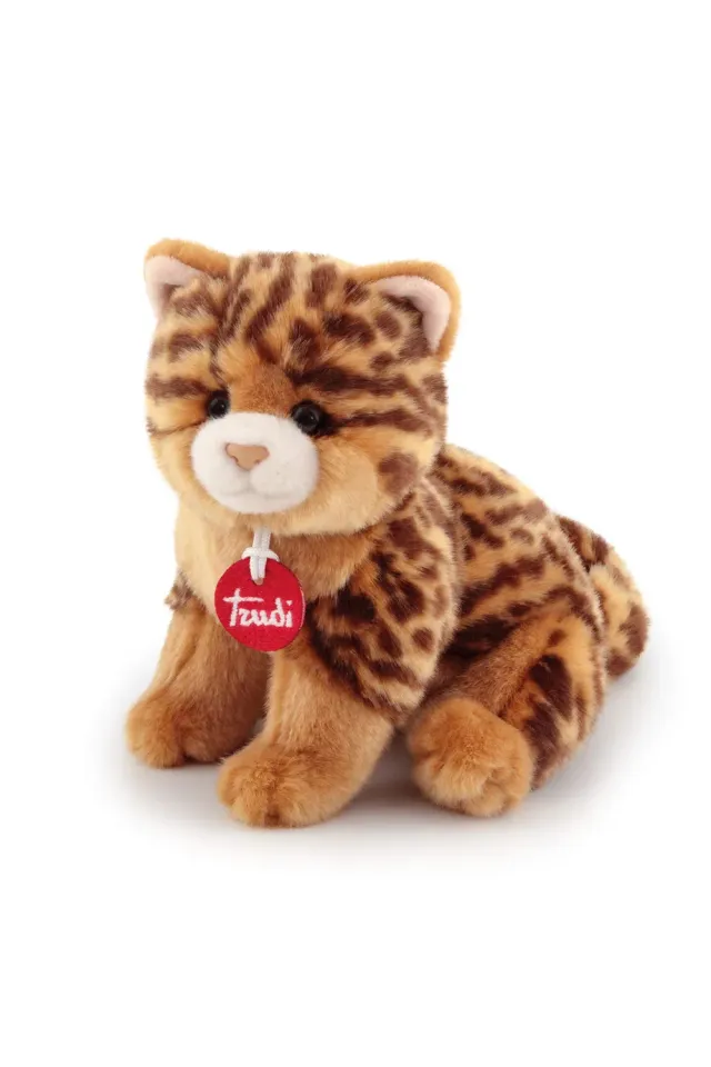 Trudi Brad chat peluche S 24 cm assis réaliste tacheté