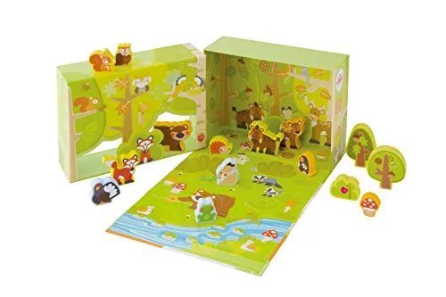 Trudi Sevi 82854 Play Case Forêt Bois 15 Figurines