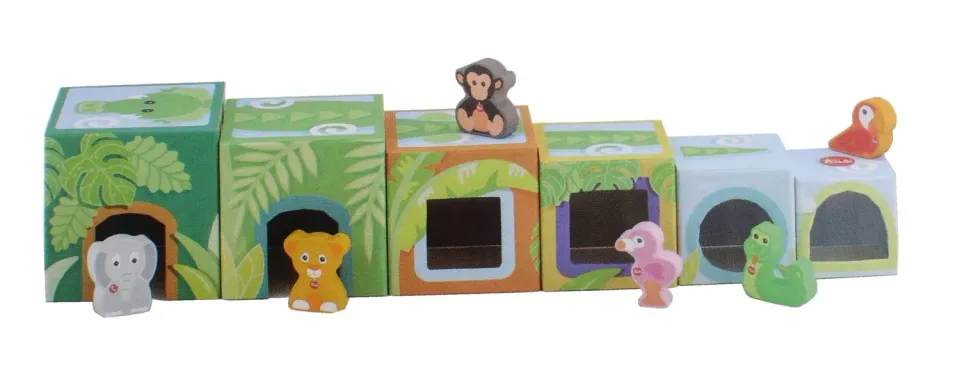 Sevi savane cubes empilables bois 6 pièces chiffres