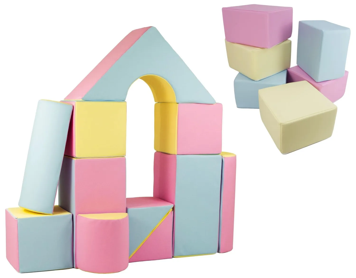 Velinda château 17 blocs en mousse blanc cappuccino
