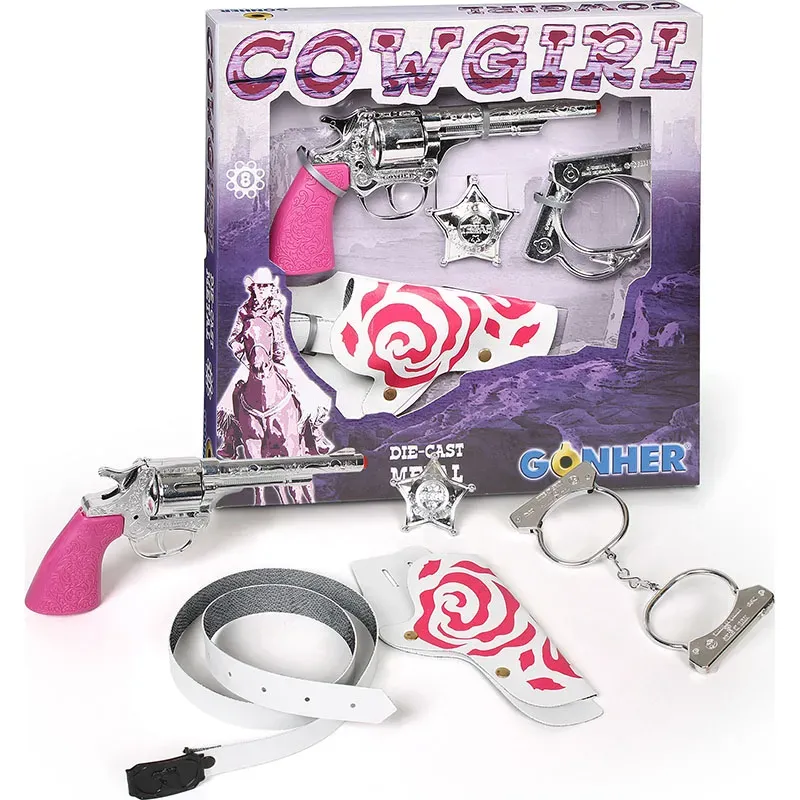 Gonher Cowgirl set revolver amorce 8 coups métal
