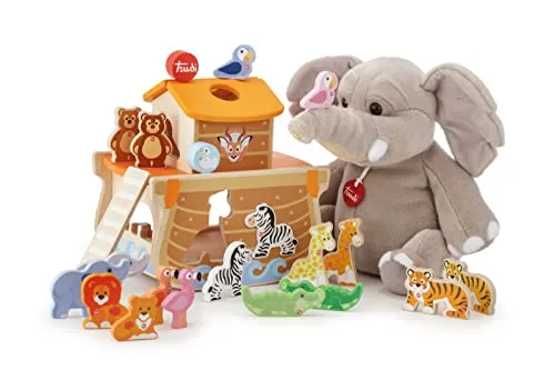 Trudi Sevi 88015 arche de Noé jeu en bois 24 cm animaux