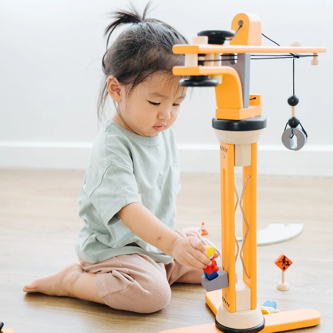 PlanToys Crane Set jeu de chantier grue dès 3 ans