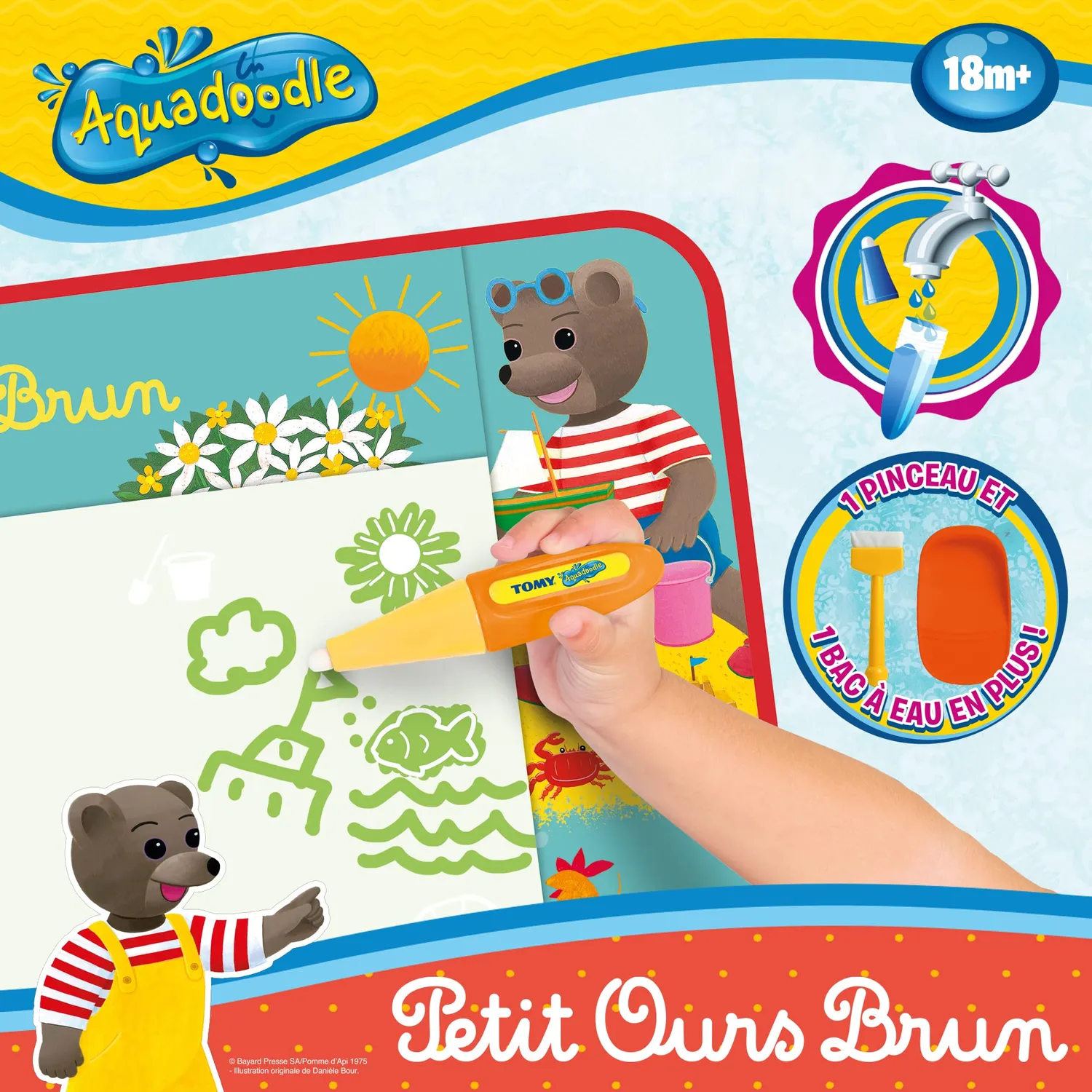 Tomy Aquadoodle Petit Ours Brun Tapis Dessin Eau 75x55