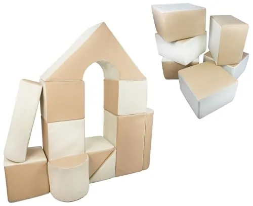 Velinda château 17 blocs en mousse blanc cappuccino