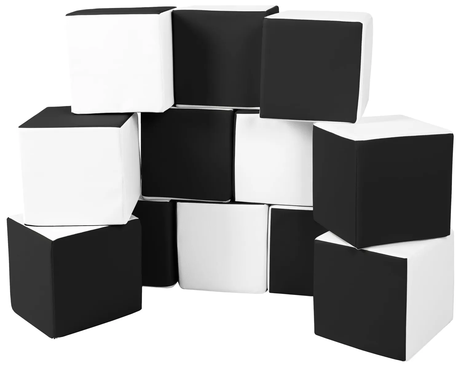 Velinda Cubes Lot de 12 Blocs Mousse Blanc Rose Pastel Crèche