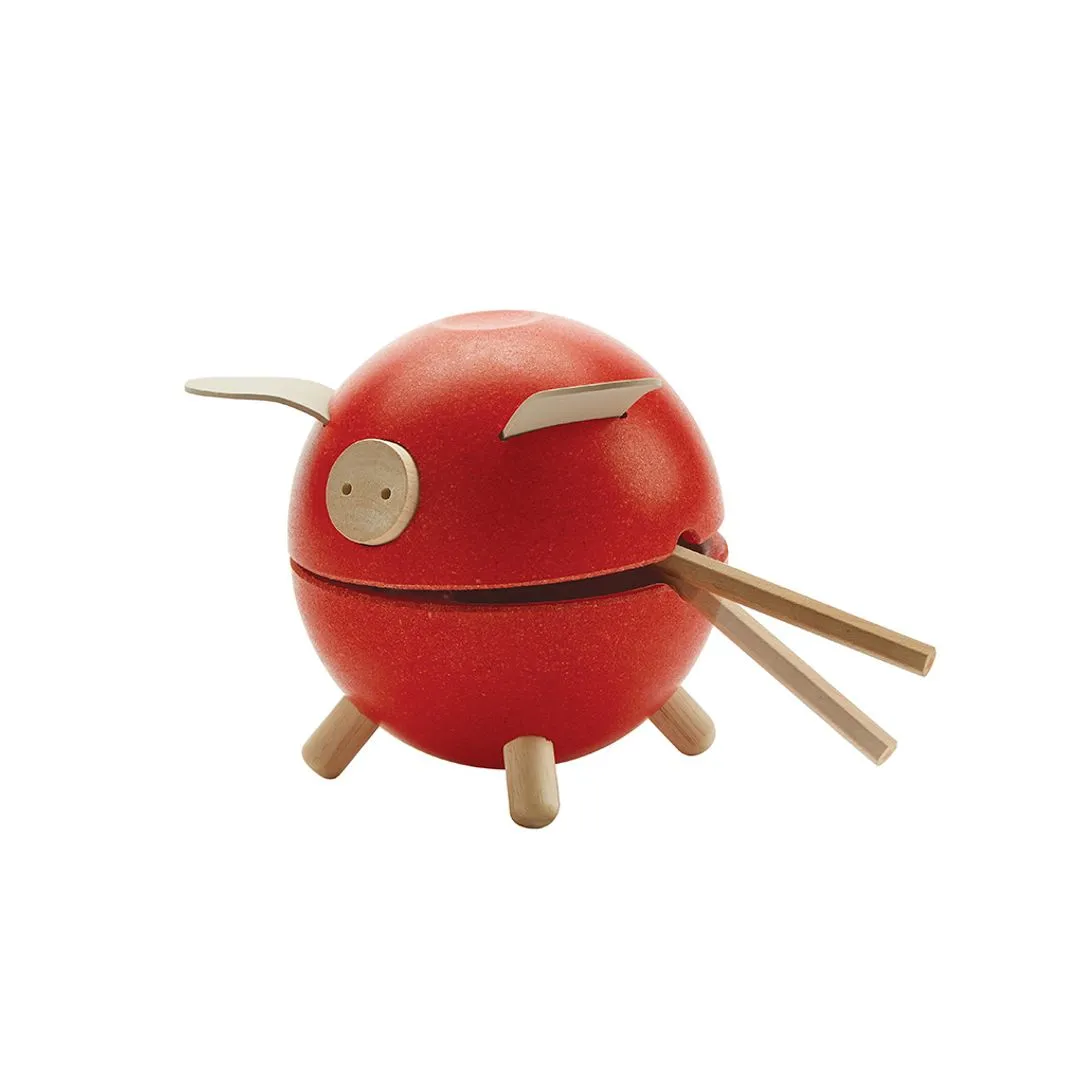 PlanToys Orchard Tirelire cochon rouge bois dès 3 ans