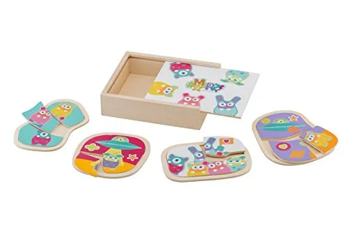 Trudi Sevi 82975 boîte 4 puzzles bois phosphorescent