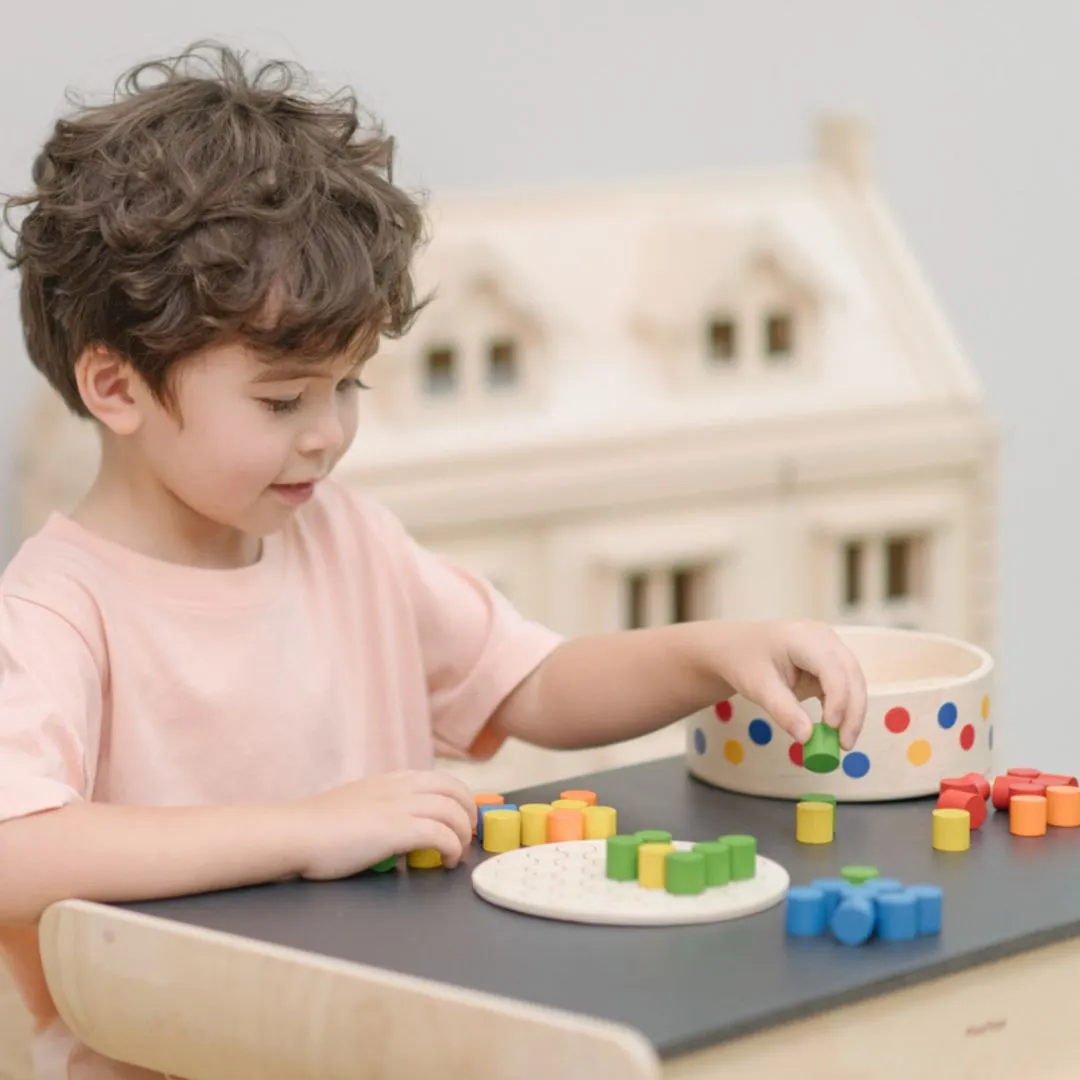 PlanToys Pattern Peg Board mosaïque picots bois 3 ans