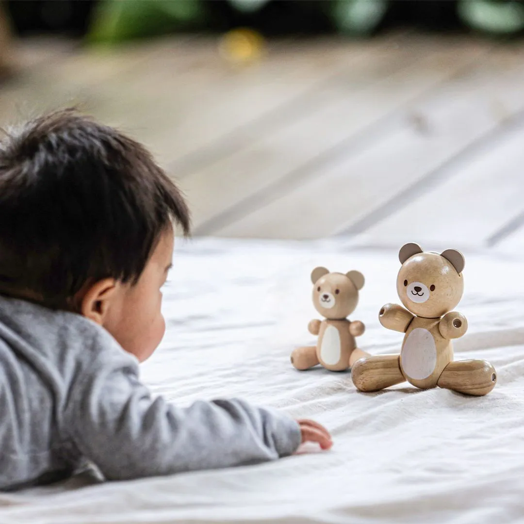 PlanToys Bear & Little Bear figurines ours bois dès 12 mois