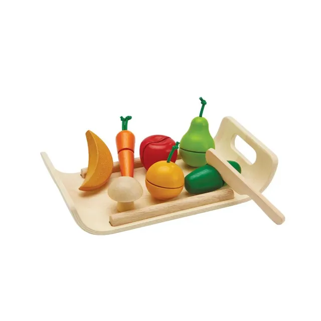 PlanToys Assorted Fruit Vegetable dinette à découper 18 mois