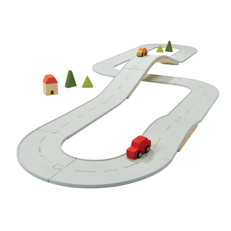 PlanToys Rubber Road & Rail Grand Circuit Souple 26 pièces