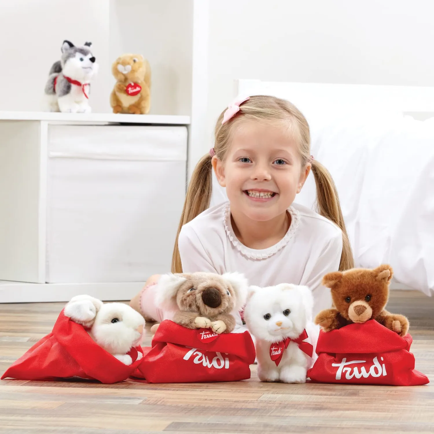 Trudi Trudini 51312 peluche zèbre XS noir blanc doux