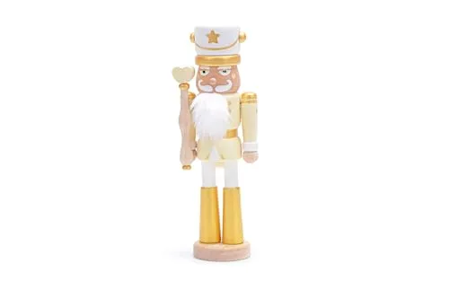 Sevi 83100 casse-noisette déco Noël bois blanc or