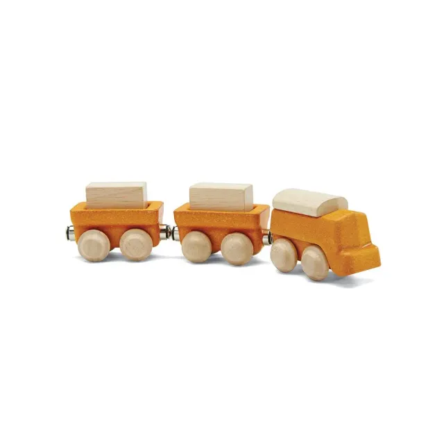 PlanToys Cargo Train en bois aimanté 3 wagons tactiles