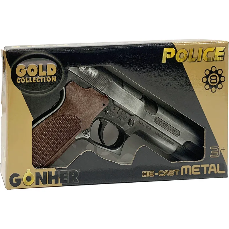 Gonher Police Gold Collection pistolet 8 coups doré