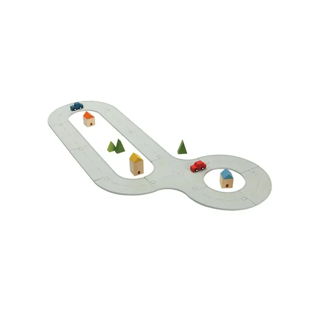 PlanToys Route et Rail circuit caoutchouc 22 pièces