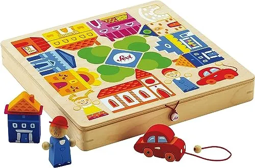 Trudi Sevi 81662 Play Puzzle Ville bois 18 pièces 3D