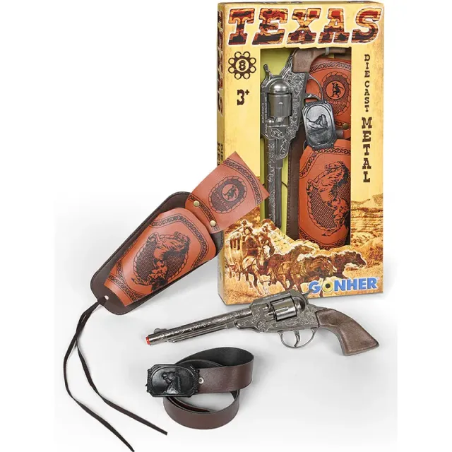 Gonher Texas Set pistolet à amorces 8 coups métal