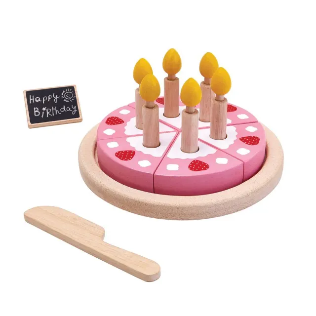 PlanToys Birthday Cake Set gâteau bois 2 ans 6 parts