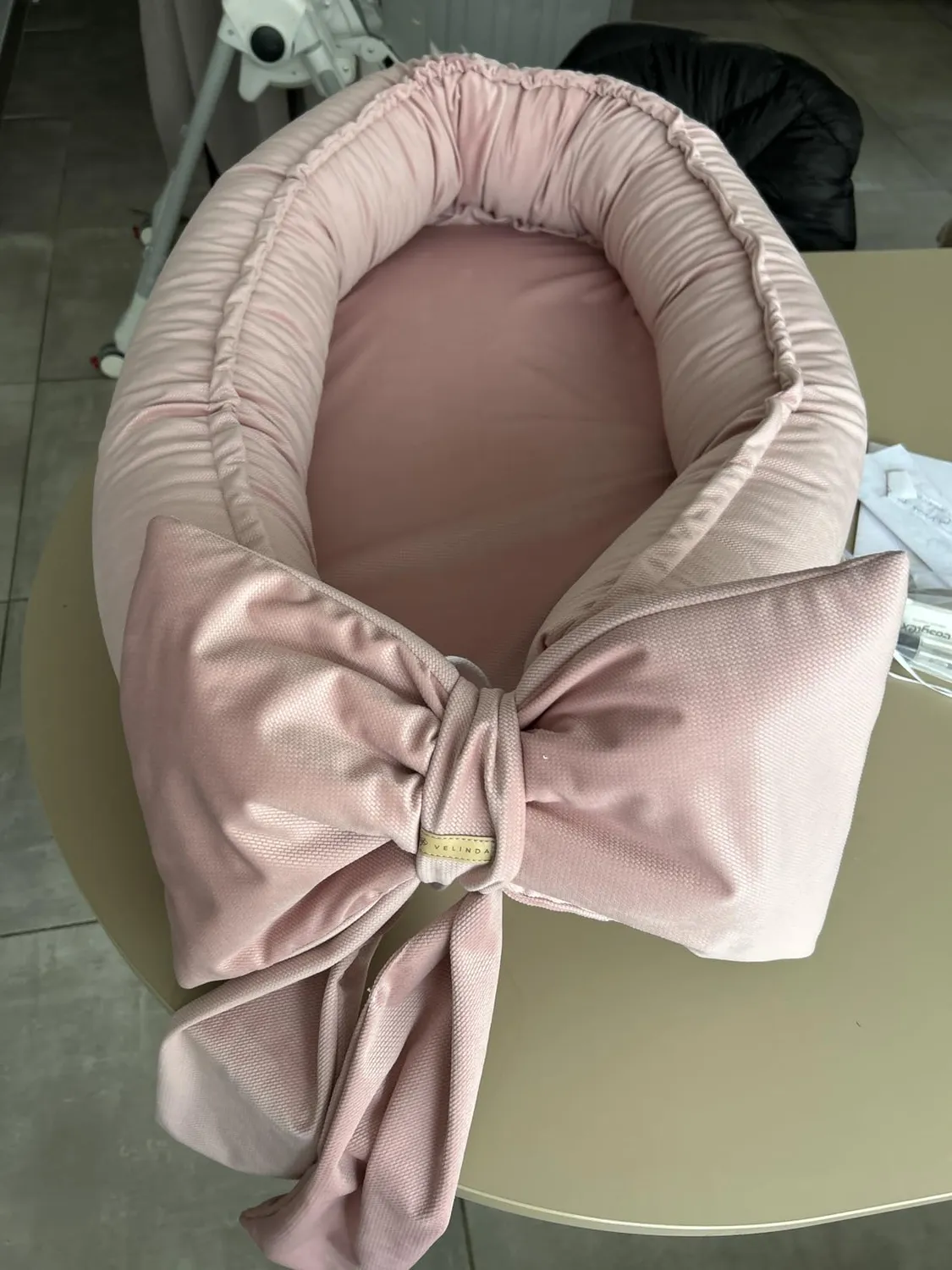 Velinda cocon bébé nid rose clair 0-8 mois douillet