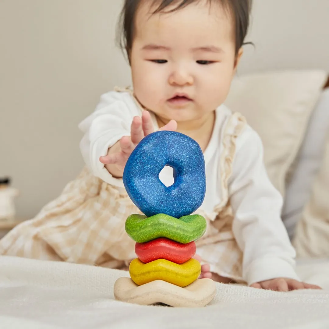 PlanToys Wave Stacker empilable vagues bébé bois