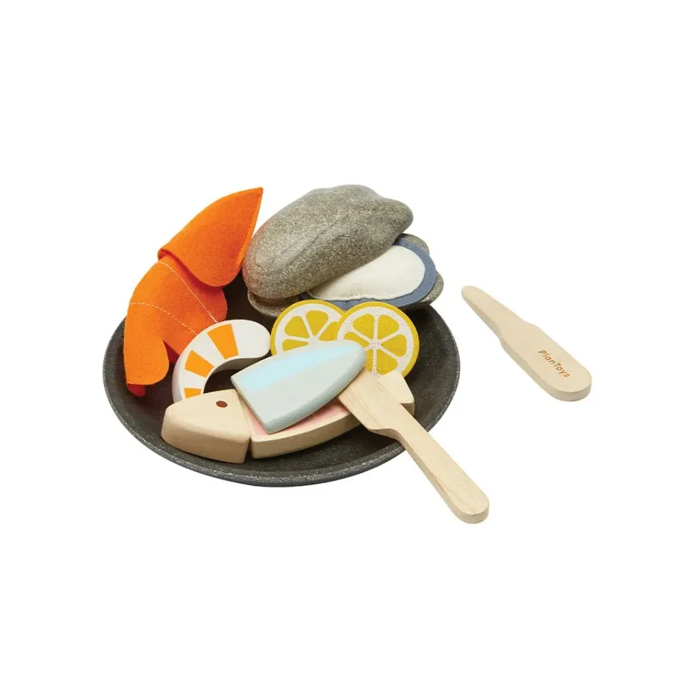 PlanToys Seafood Platter dinette fruits de mer bois
