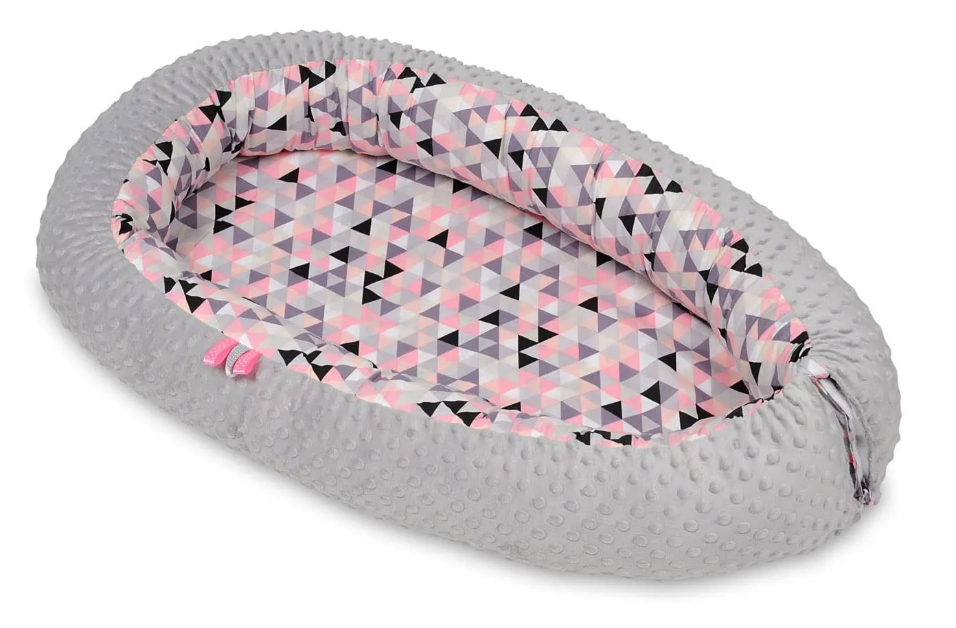 Velinda Cocon bébé triangles beiges gris 0-8 mois nid