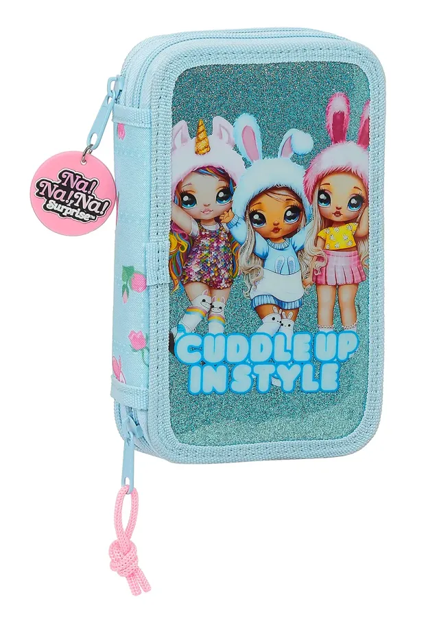 Na Na Na Surprise trousse scolaire 28 pièces bleu clair double