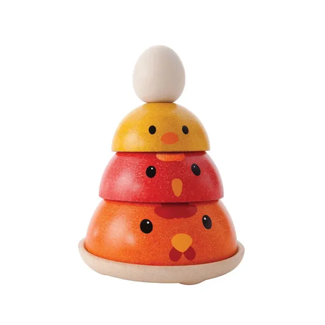 PlanToys Chicken Nesting poule à empiler bois 4 pièces