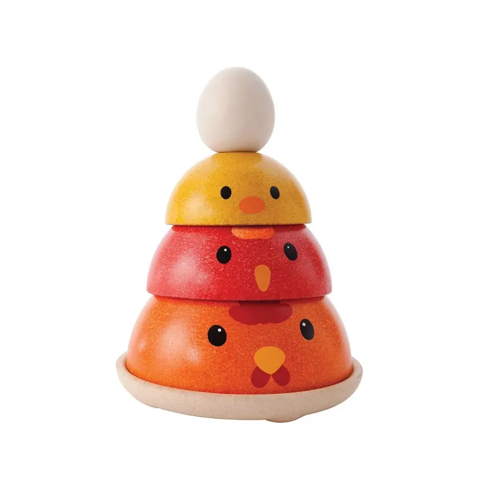 PlanToys Chicken Nesting poule à empiler bois 4 pièces