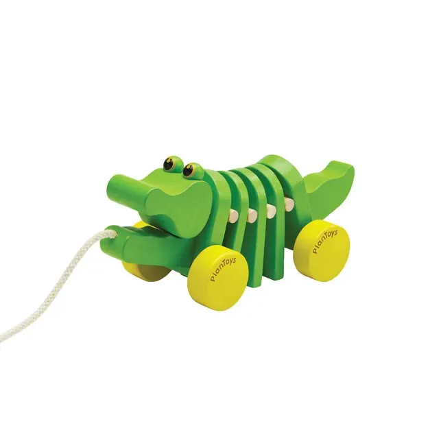 PlanToys Dancing Alligator jouet à tirer bois à traîner
